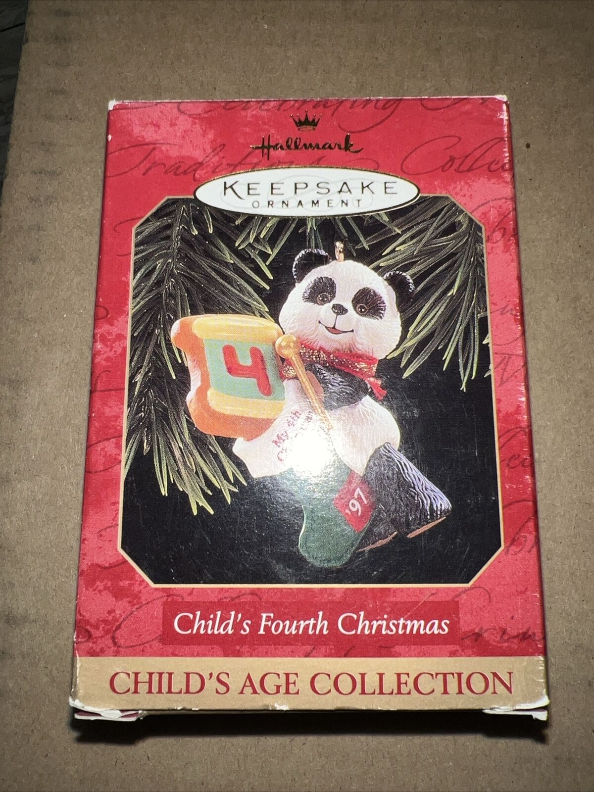 Vintage 1997 Hallmark Keepsake Christmas Ornament Child\'s 4th Christmas Panda