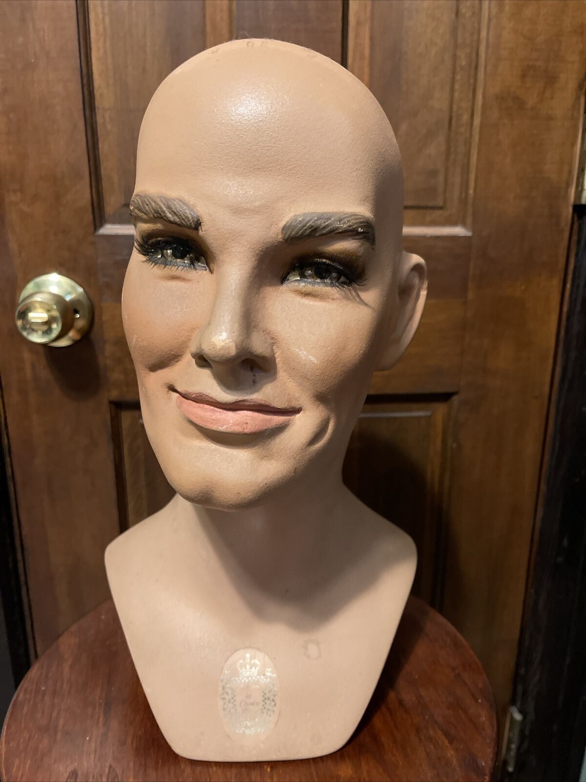 Vintage 1940’s-1950’s Crown Wigs Male Mannequin Bust Handsome