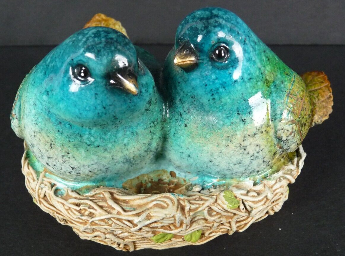 Tii Collections Couple Birds In Nest Resin Figurine Collectable Spring Nature