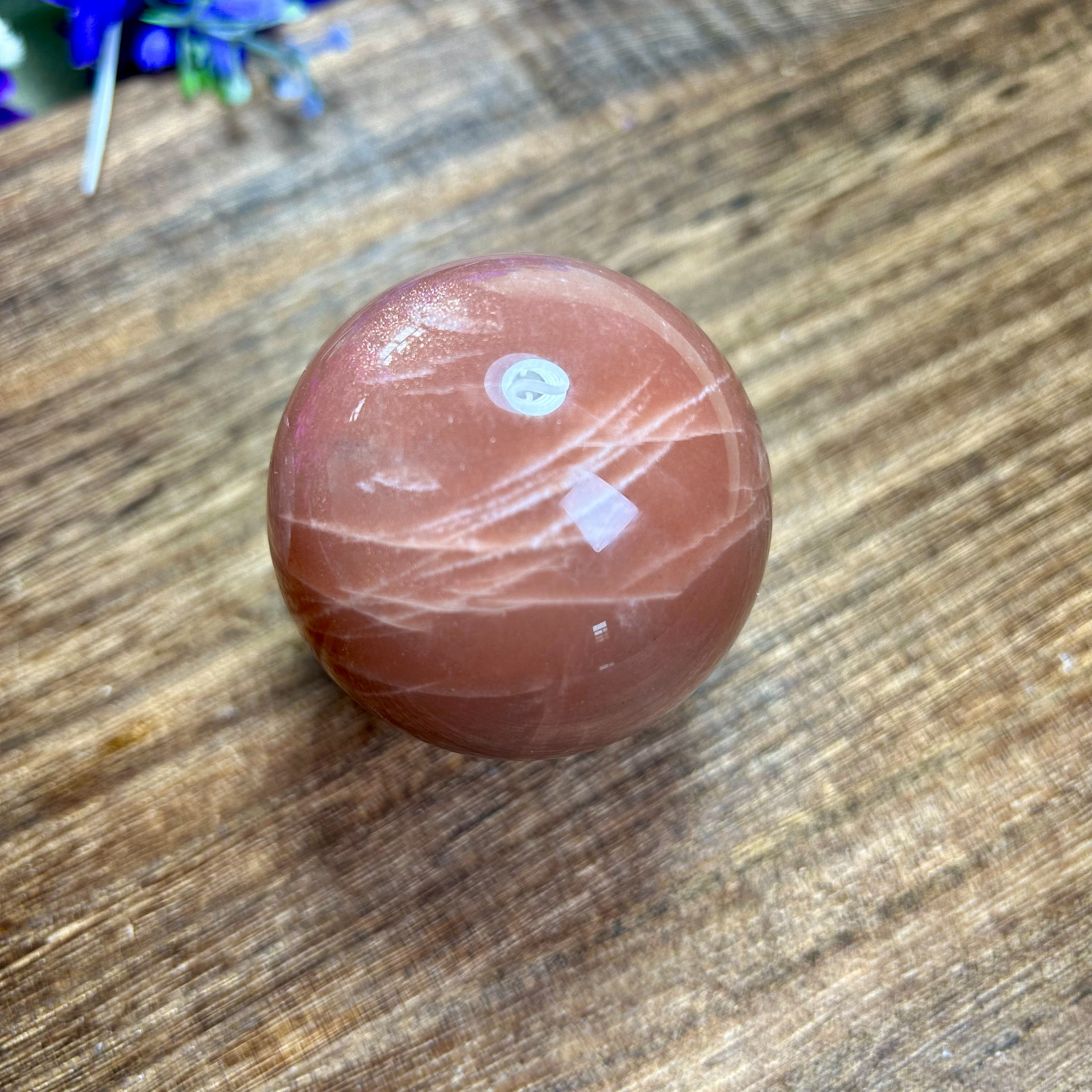 190g Stunning Peach Moonstone Quartz Crystal Sphere Ball Display Healing 51mm
