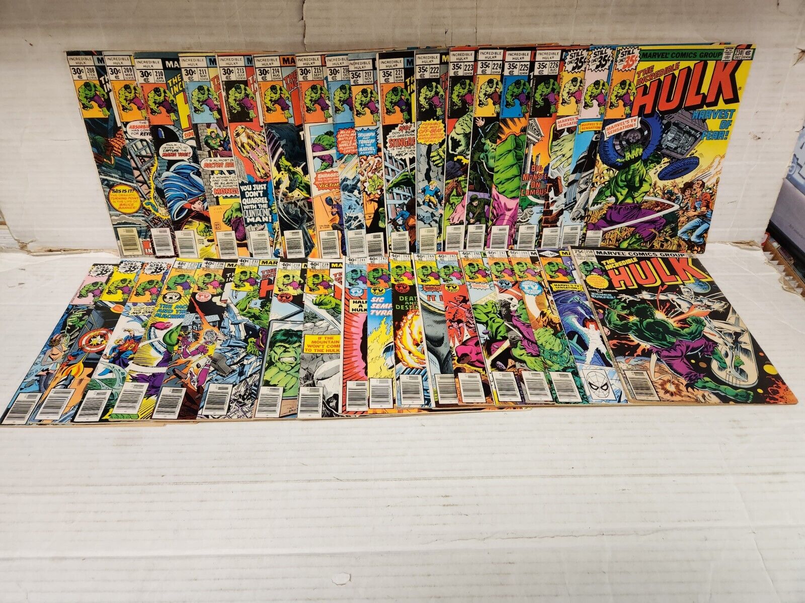 Marvel 1976 Incredible Hulk 208-250 Lot 36 Books Total Roger Stern Sal Buscema