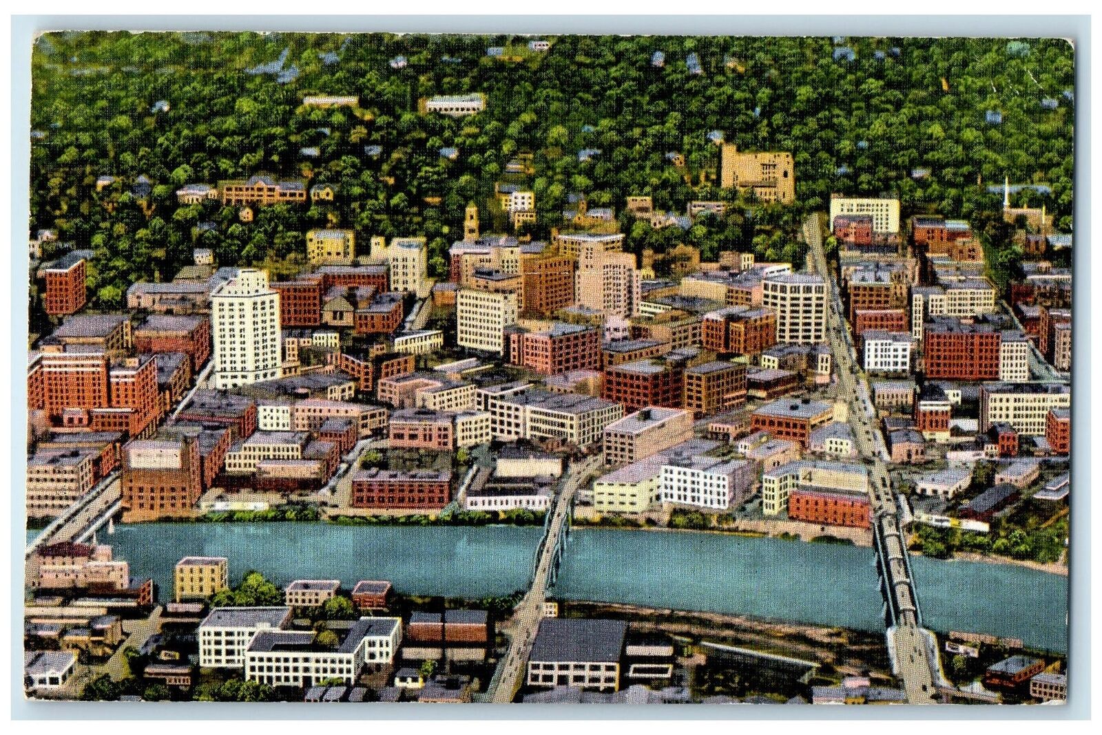 c1910\'s Aerial View Downtown Shopping Grand Rapids Michigan MI Unposted Postcard
