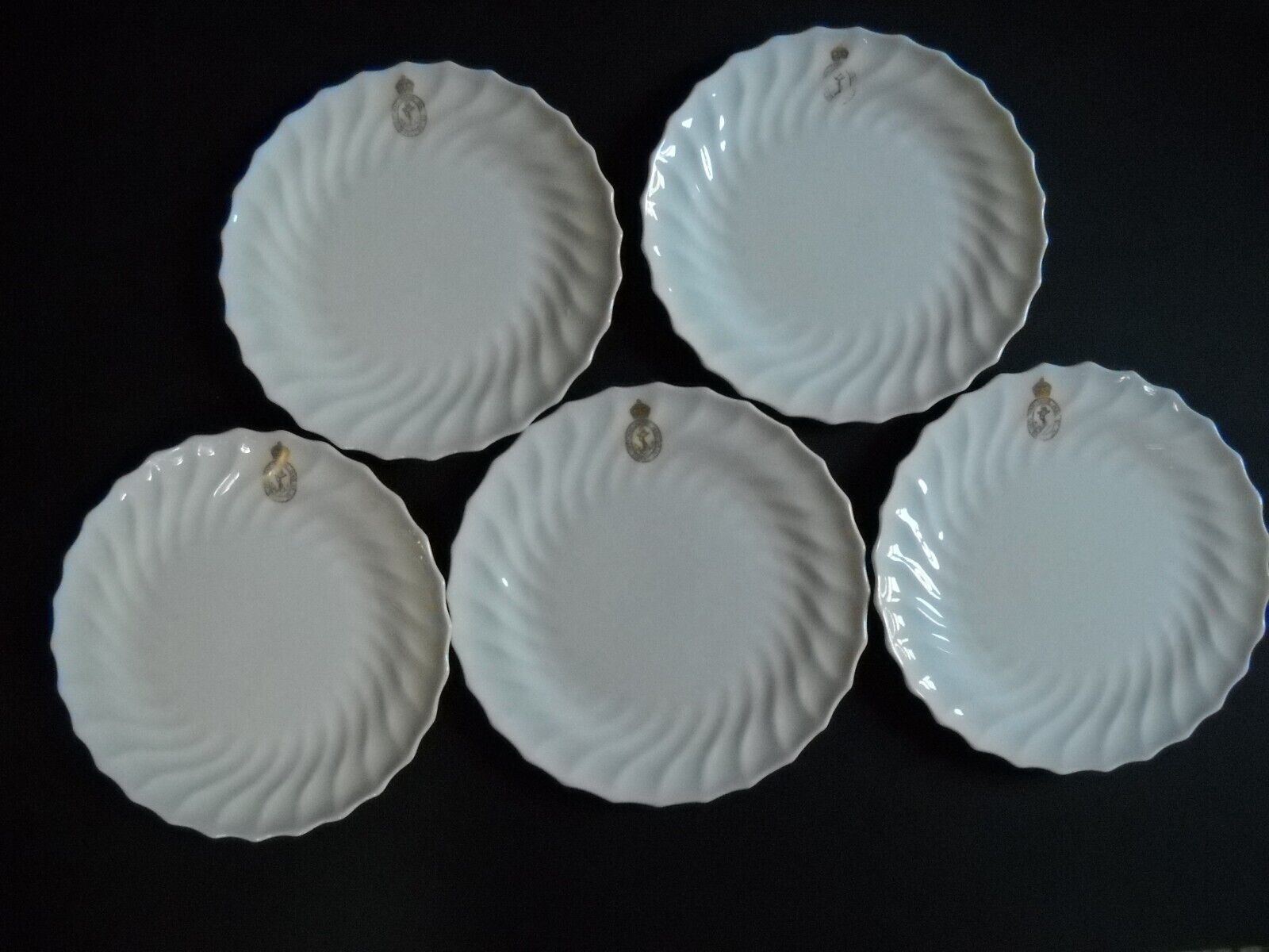 Vintage H.M. British Military Lord High Admiral Plates/Crown Staffordshire Set 5
