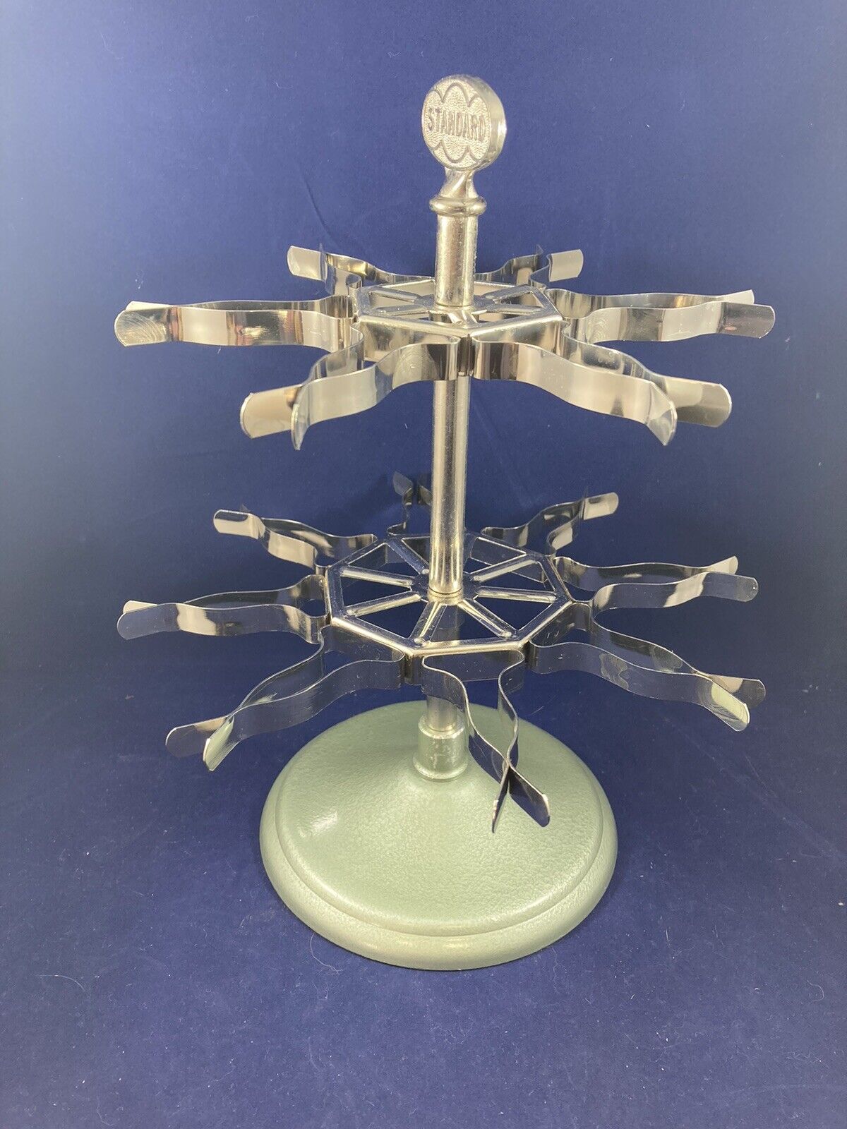 Vintage STANDARD Rotating Rubber Stamp Rack Carousel Display Stand-Holds 14
