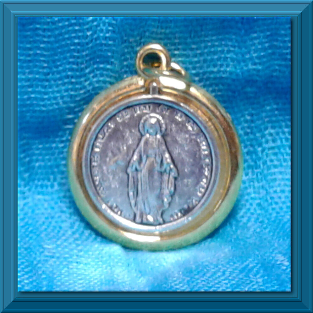 Miraculous Medal Virgin Blessed Mother MARY Gold Silver Two Tone Catholic NEW