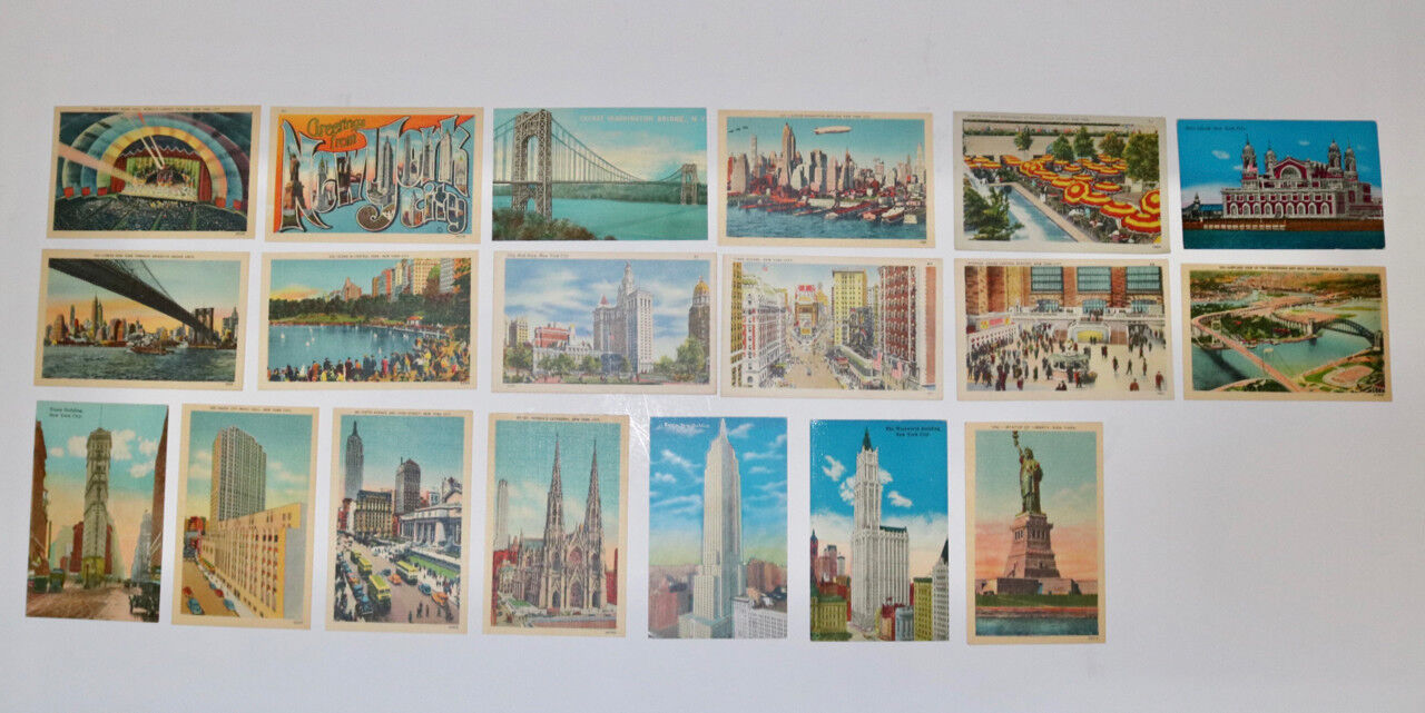 lot set of 19 vintage New York postcards 