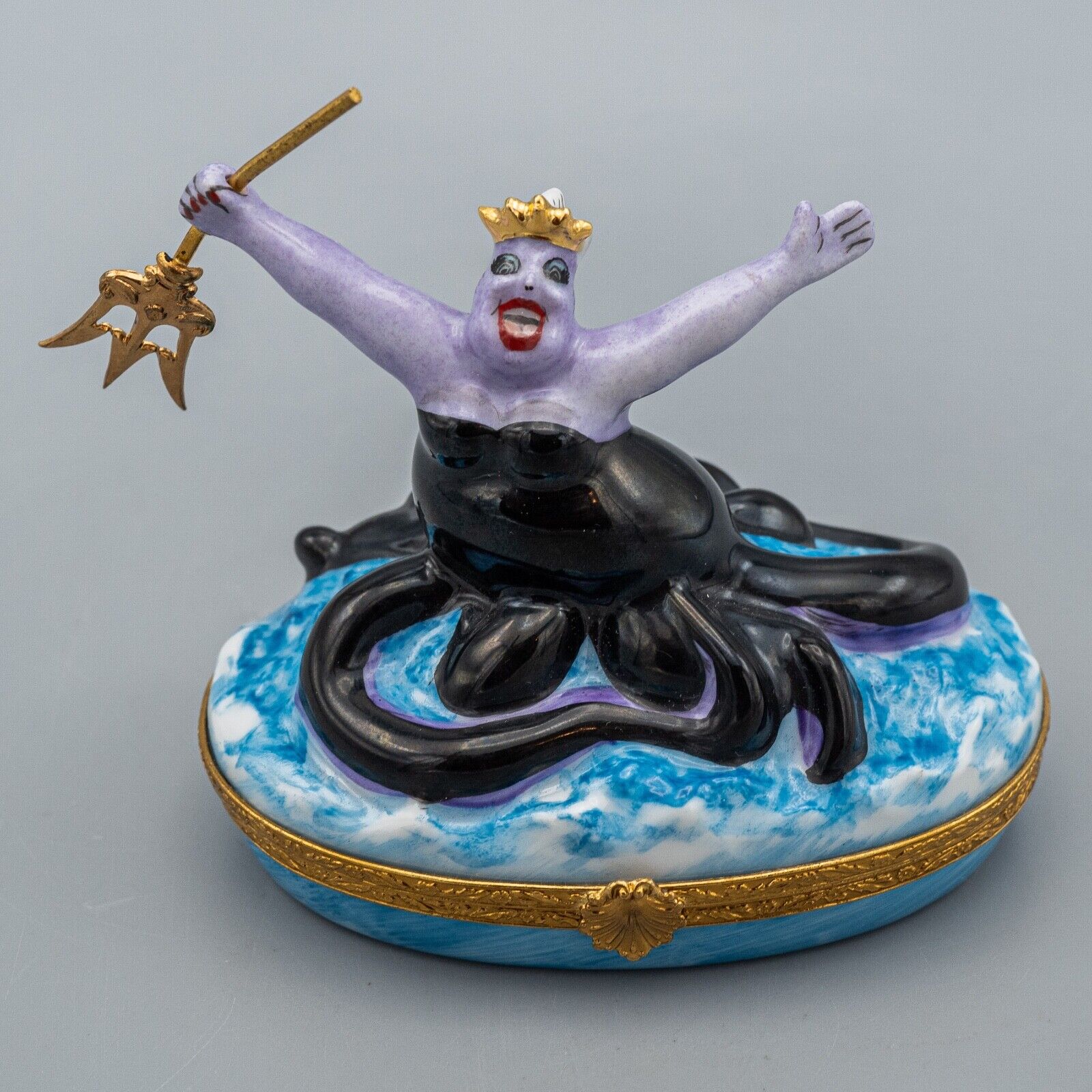 Disney Artoria Little Mermaid Ursula Sea Witch Limoges Trinket Box Peint Main