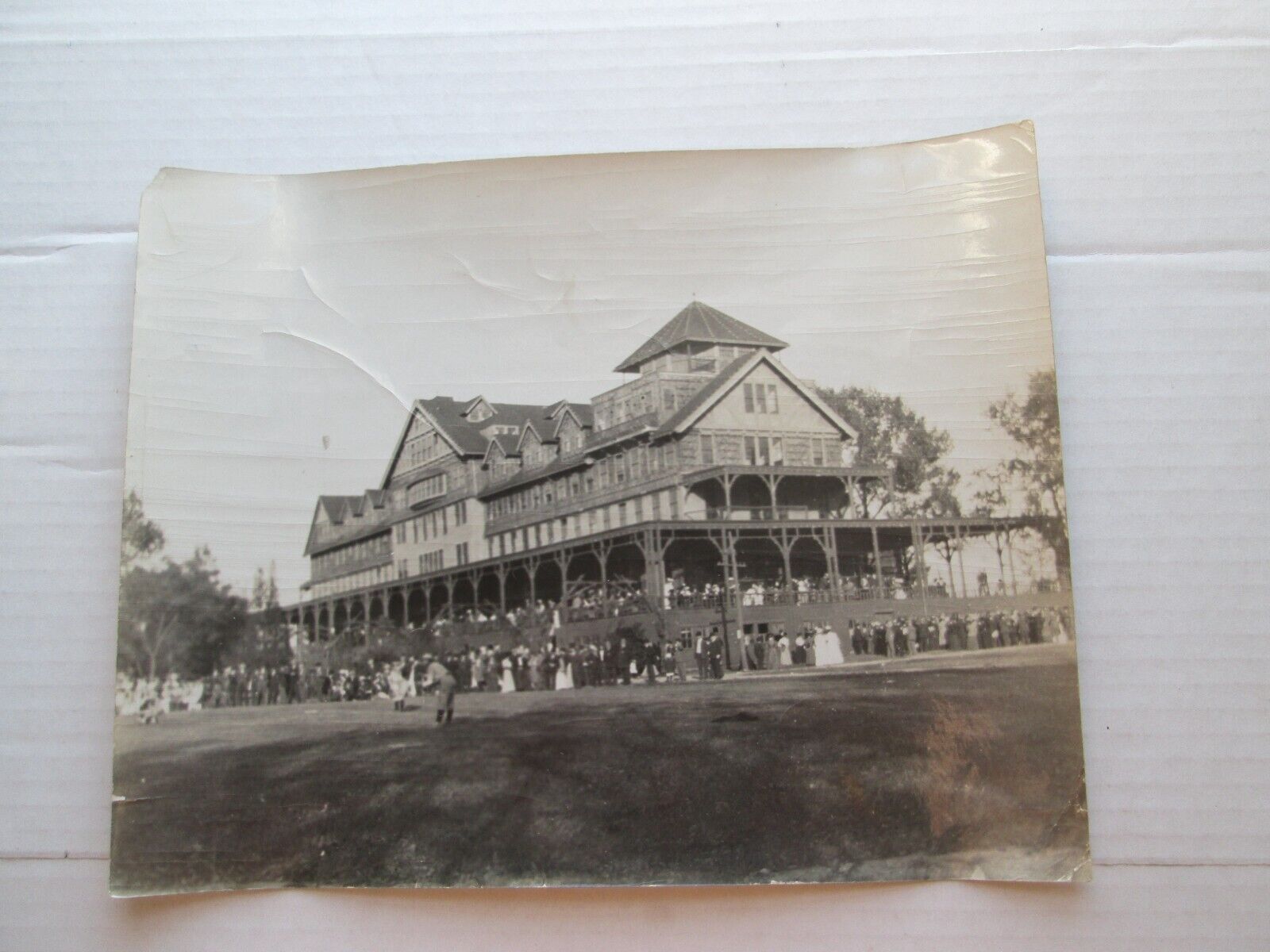 (1) EARLY 1900s PHOTO, BOSTON AREA, BASEBALL GAME UNKNOWN LOCAL by E F SPICER? 