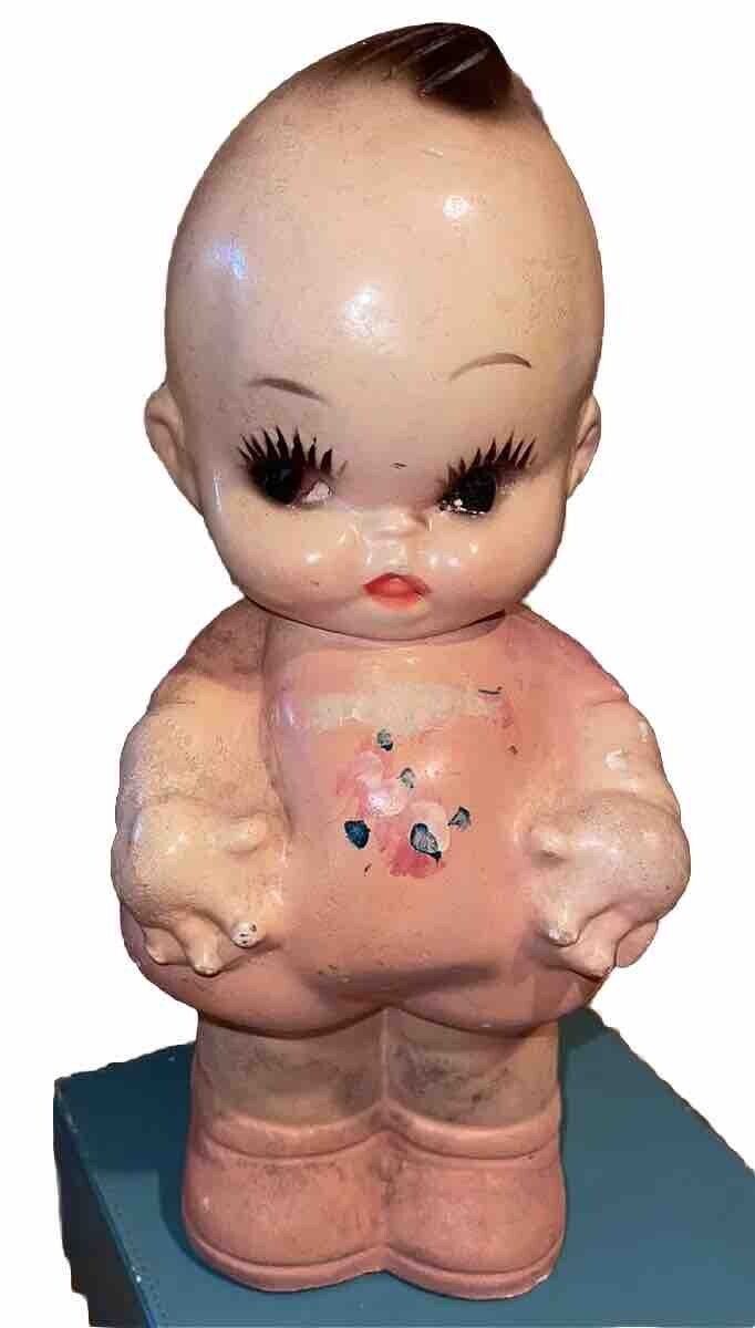 Antique Estate Figurine Bank Kewpie Doll Angel Chalkware 12\
