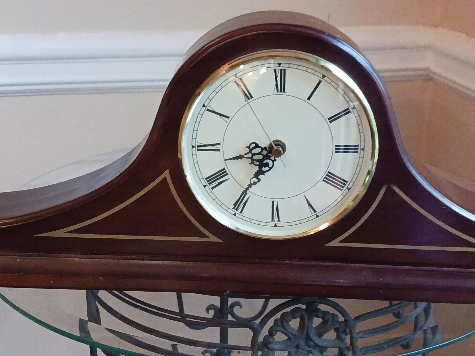 Vintage The Bombay Company Wood Mantel Clock