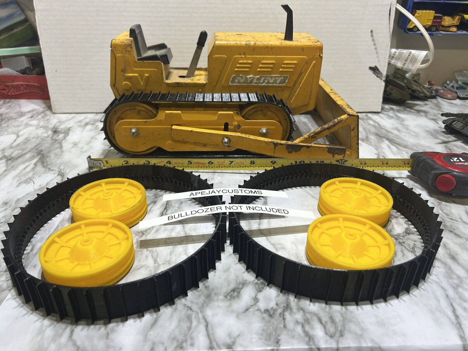 Vintage Nylint Bulldozer Pair of tracks and wheels  (TRACKS and Wheels ONLY)