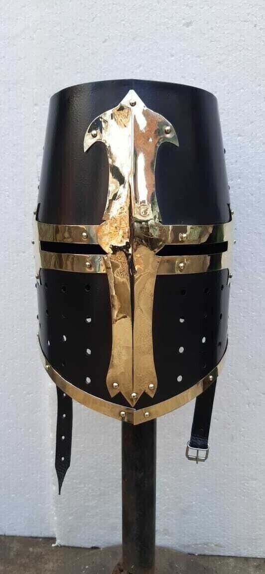 An Antique Crusader Medieval Knight Russian Helmet with 18 Gauge Steel