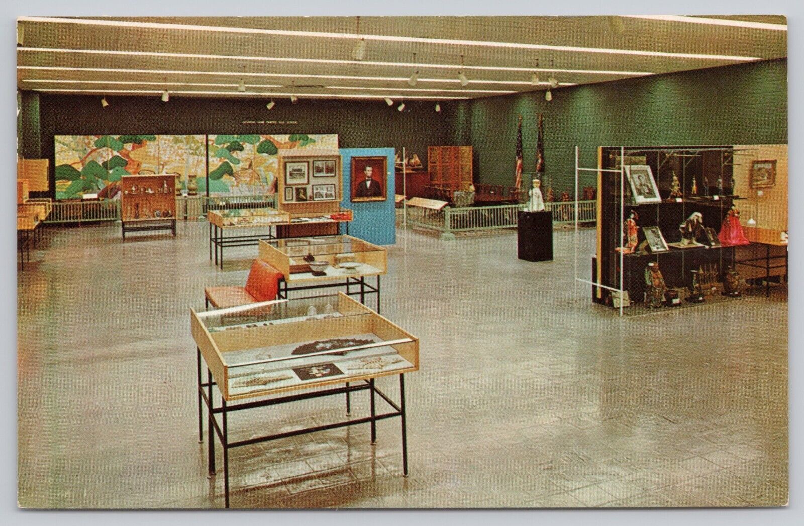 Abilene Kansas, Eisenhower Museum East Wing Exhibits, Vintage Postcard