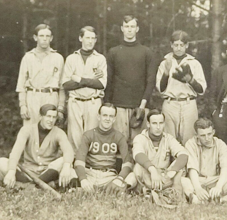 Rare 1909 RPPC Real Photo Postcard Paris Maine Mens Baseball Team ME Sports
