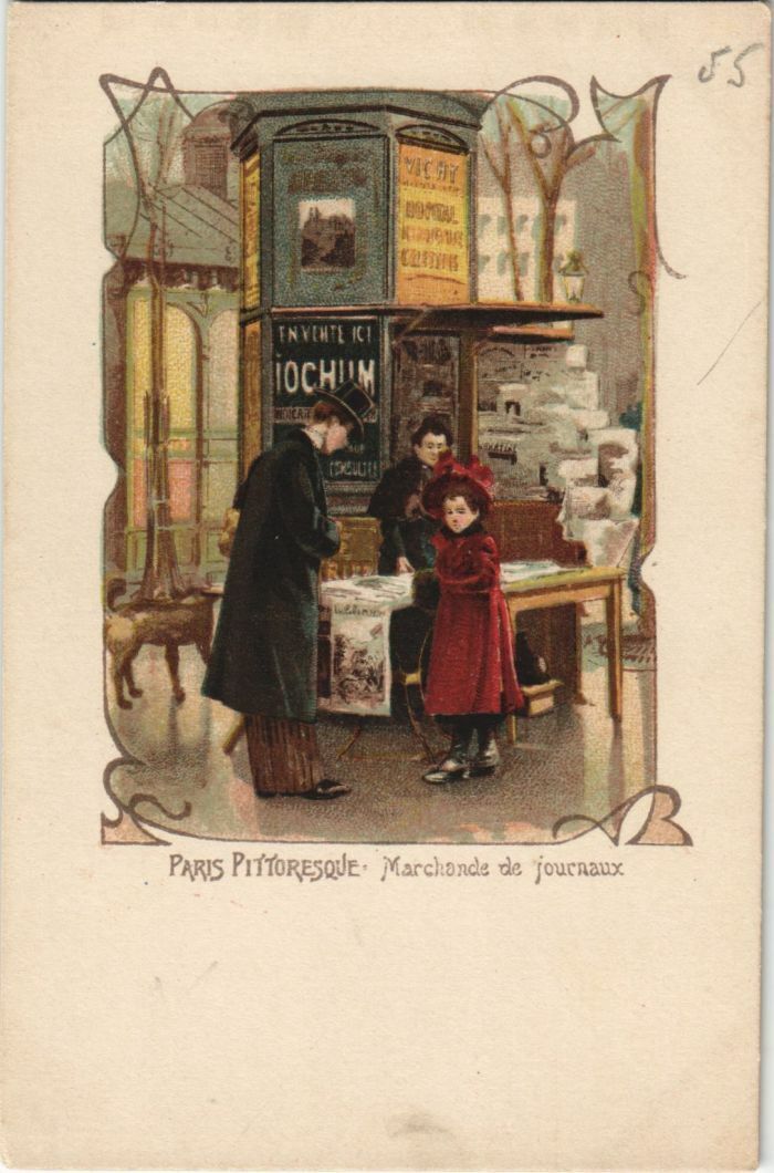 CPA LITHO PARIS Newspaper Merchant (17106)