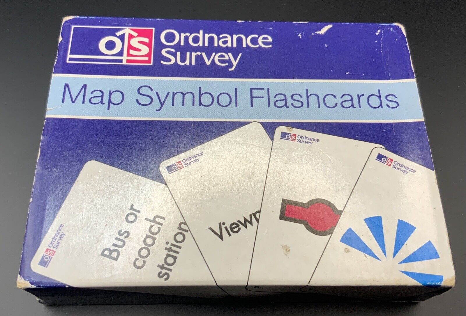 Vintage Rare Ordnance Survey Playing Cards Double Case Box
