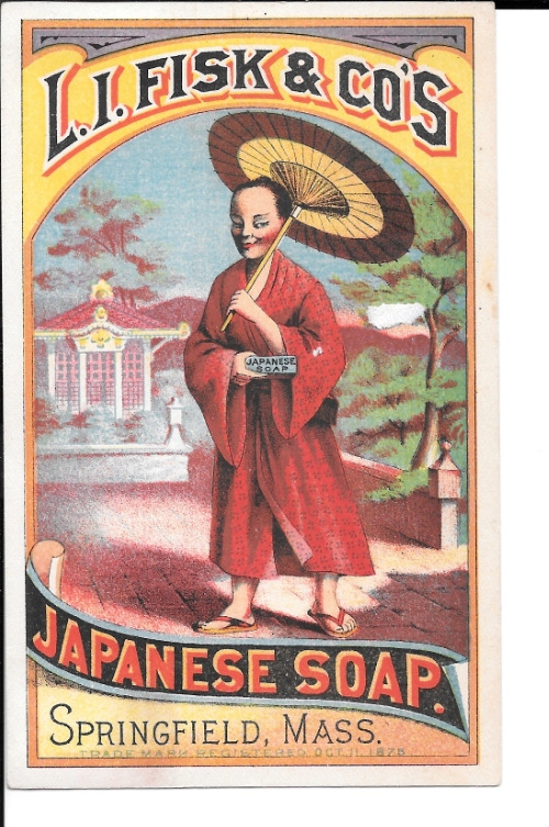Victorian Trade Card Ad L.I. Fisk & Co\'s Japanese Soap Springfield Mass.