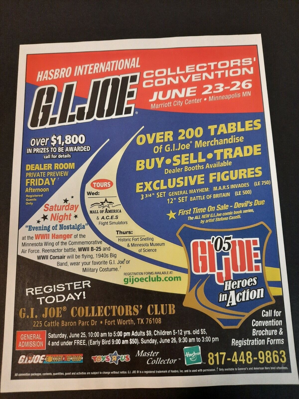 GI JOE Hasbro International Collector\'s Convention 2005 MN ~ Magazine PRINT AD 