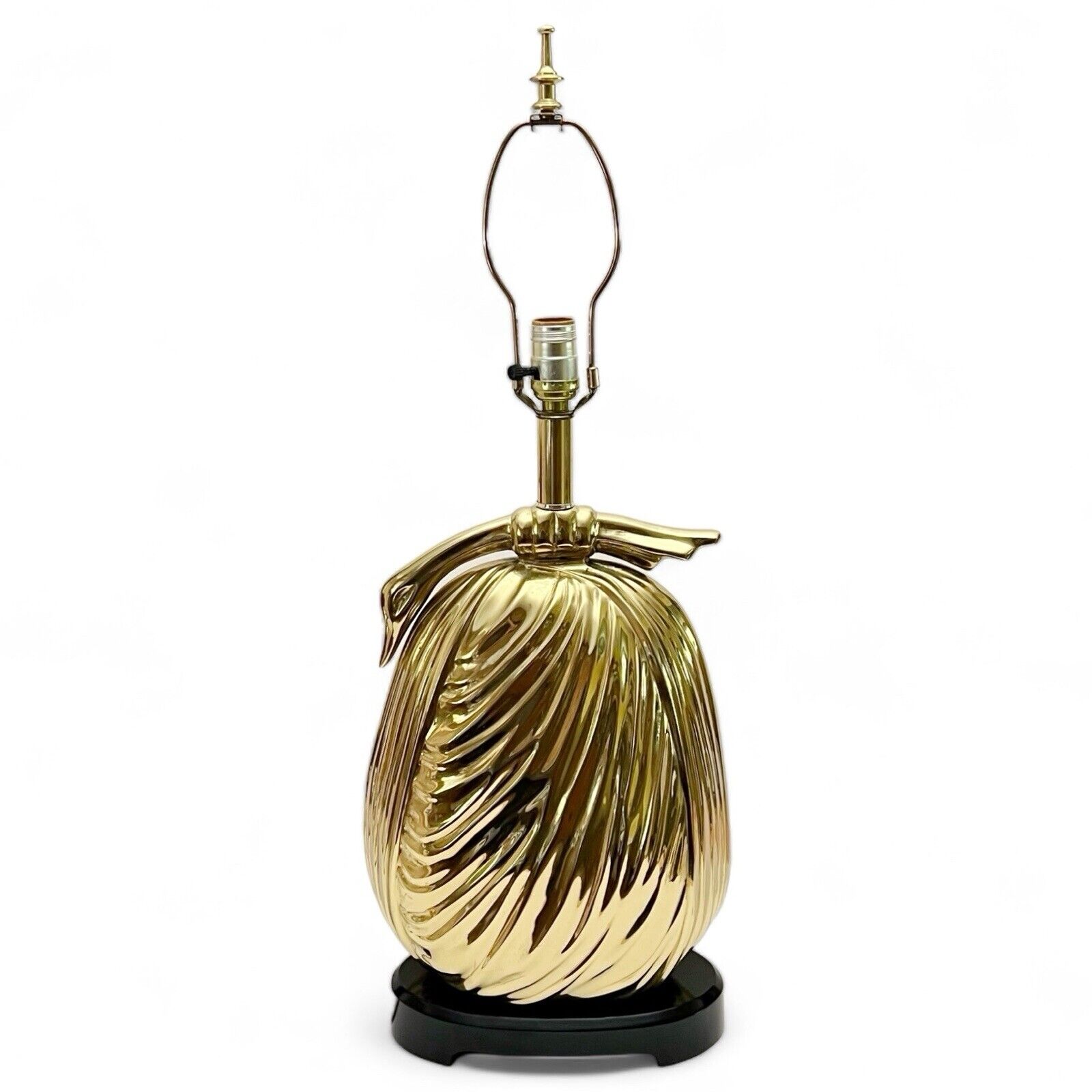 Vintage Chapman Brass “Sack of Gold” Sculptural Bird Table Lamp