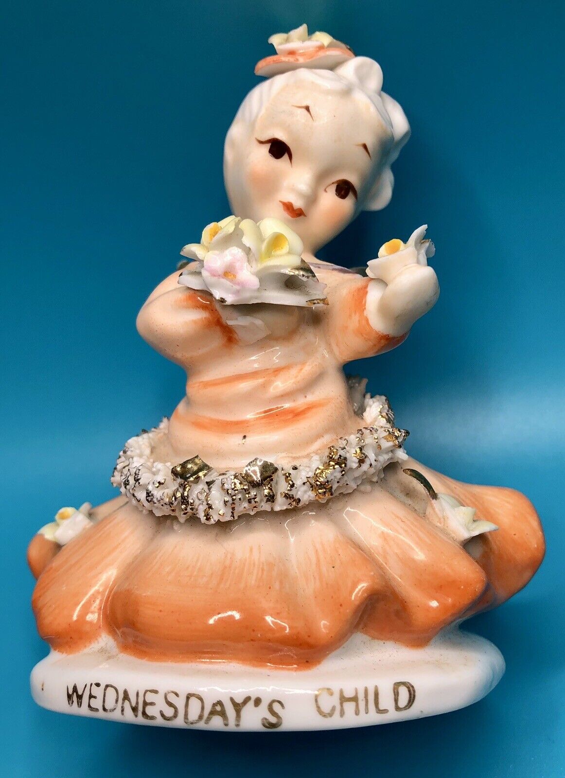 Vintage WEDNESDAY’S CHILD Angel Lefton China K8281 Collectible Figurine