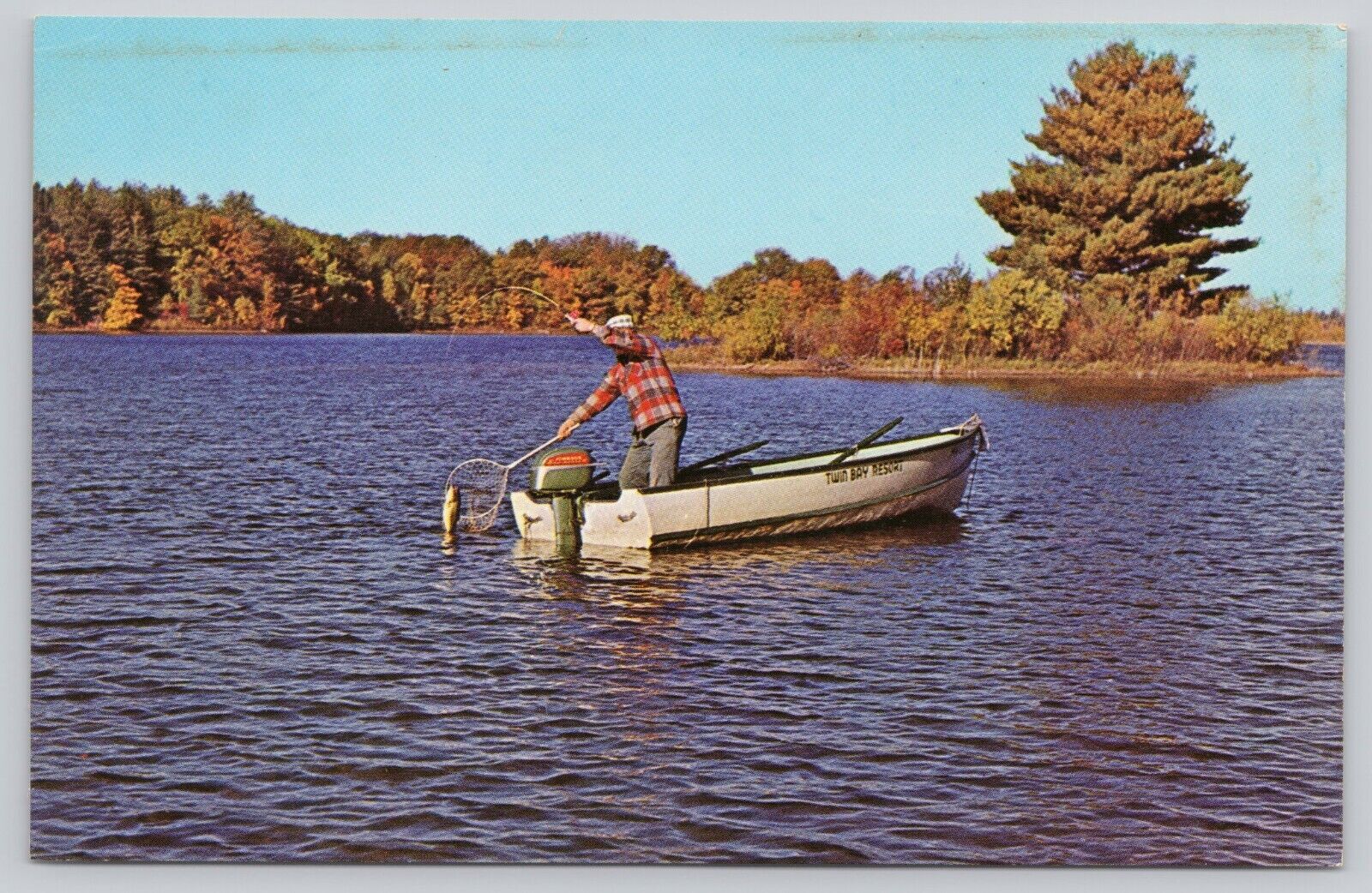 Lunkers Fishing Mio Michigan Vintage Postcard