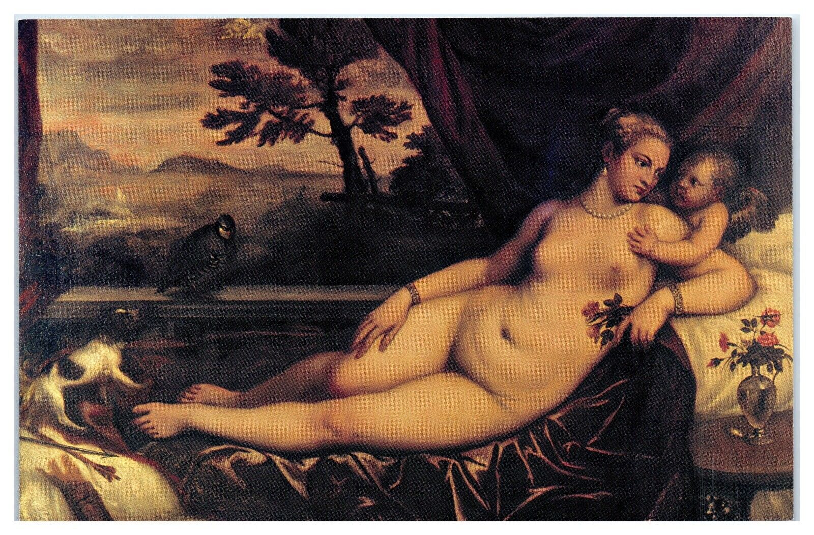 Postcard - Venus and Cupid by Titian Gallery of the Uffizi in Florence Italy