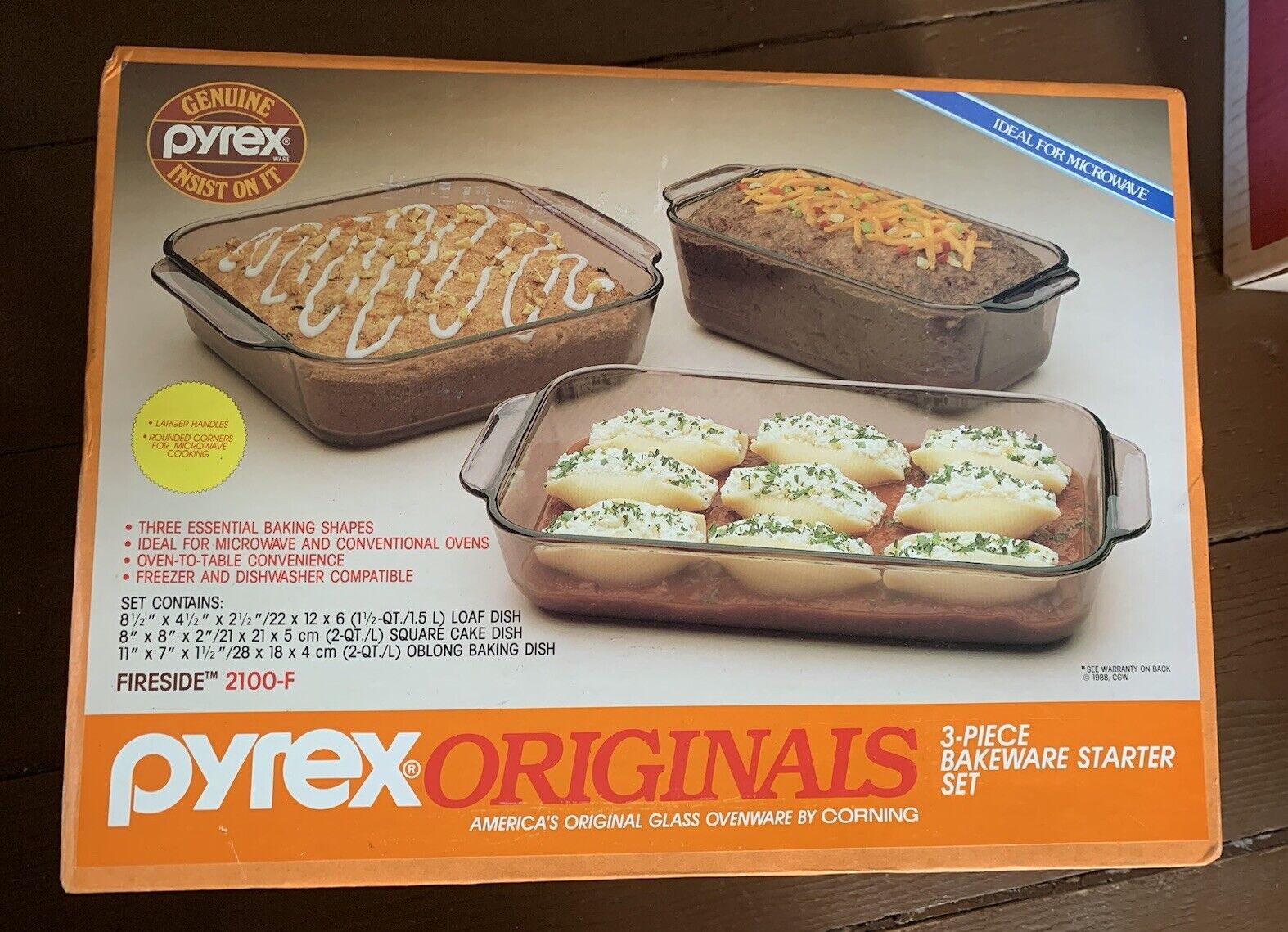 Pyrex Originals - 3 Piece Bakeware Starter Set - New In Box 