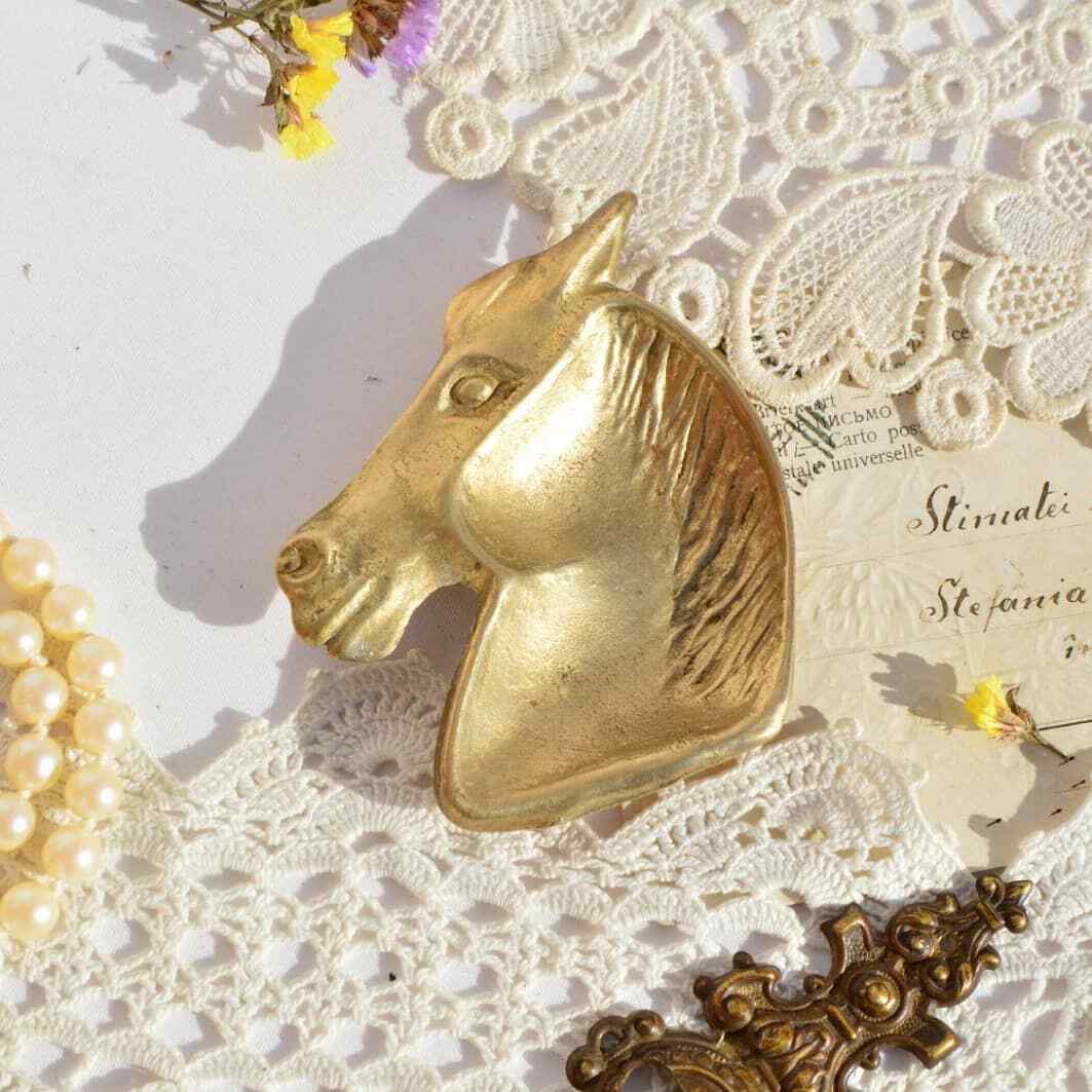 Collectibles Vintage Rare Plate for Small Things Hourse Brass Germany 1970 🐴