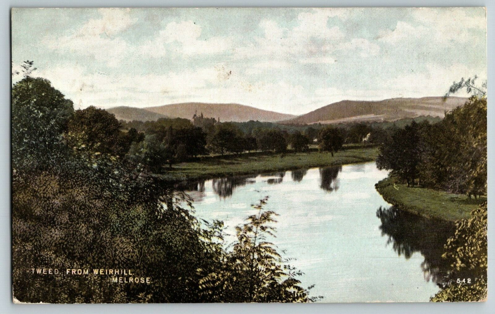VTG 1900s Divided Back Tweed from Weirhill Melrose Scotland UK Postcard
