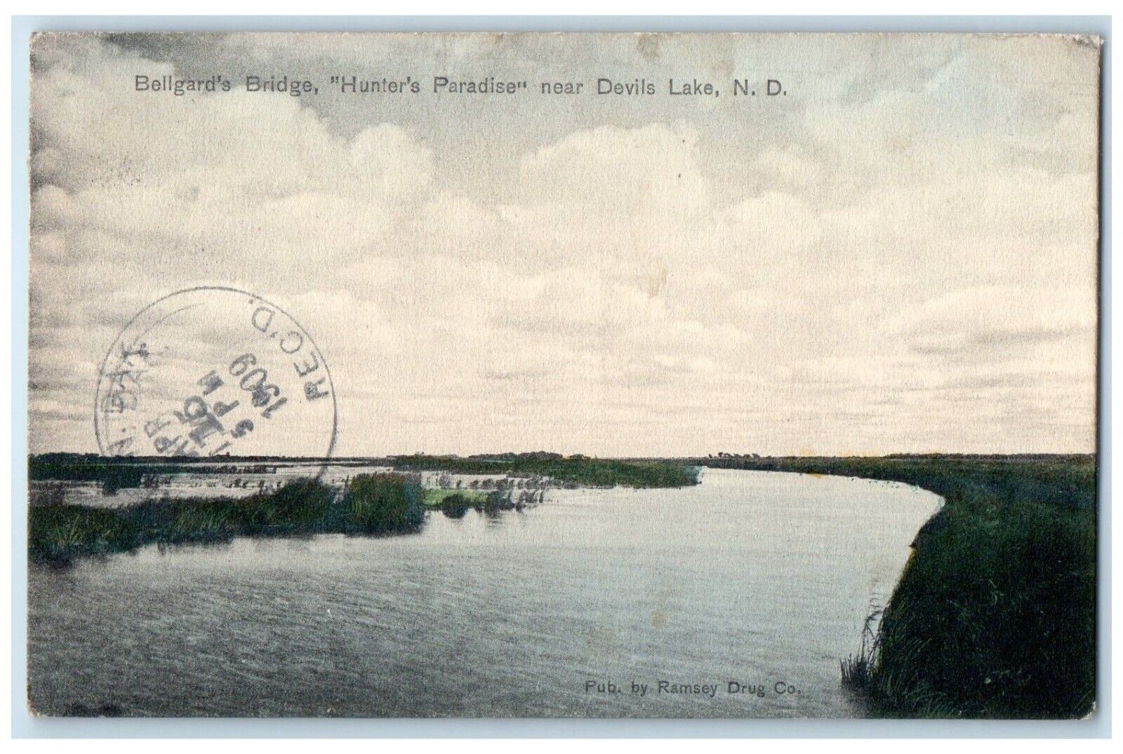 c1910\'s Bellgard\'s Bridge Hunters Paradise Near Devils Lake ND Antique Postcard