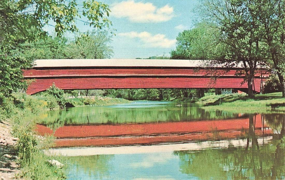 Postcard Dreibelbis Station Bridge near Virginville Pennsylvania NH1