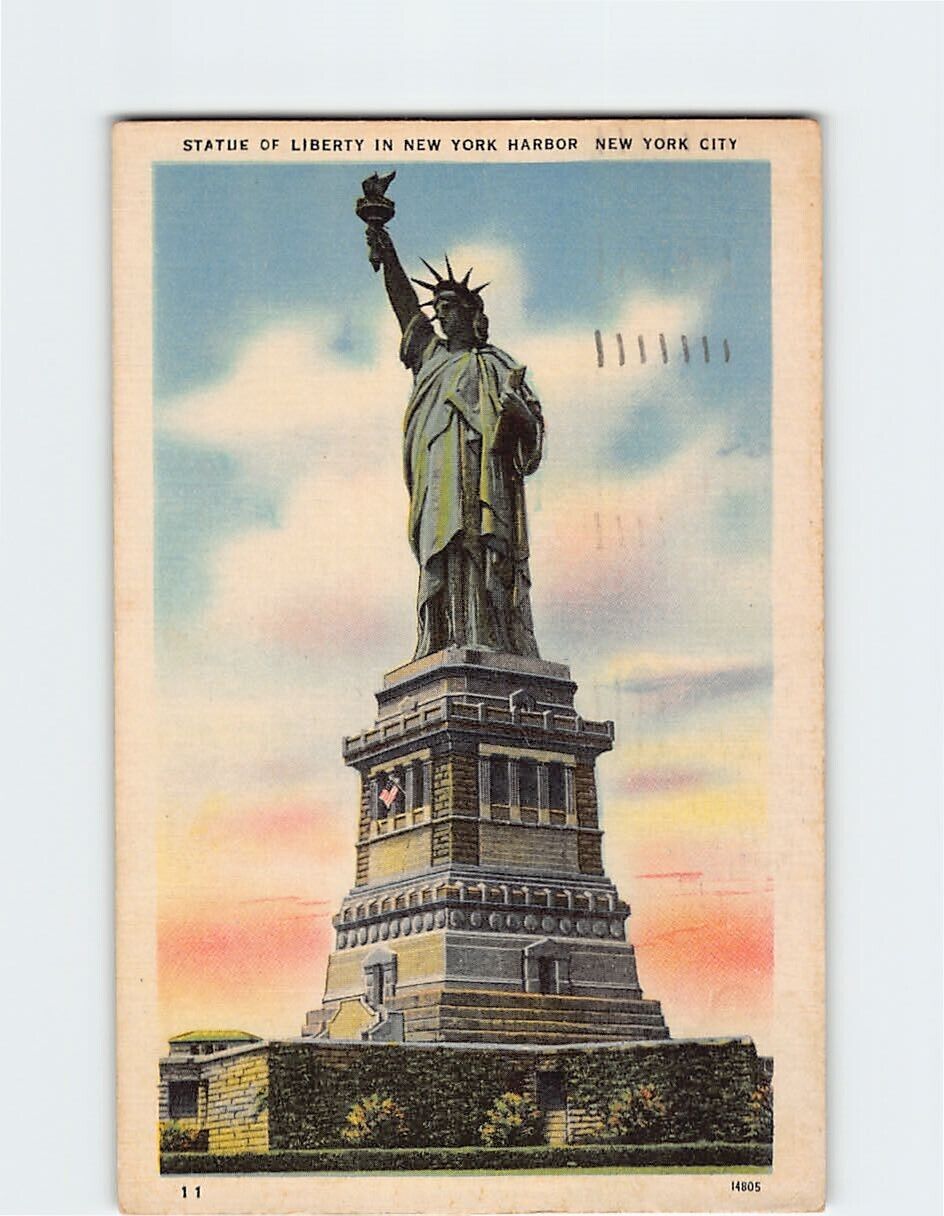 Postcard Statue of Liberty New York Harbor New York City New York USA