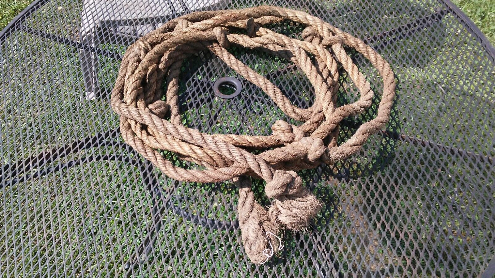vintage 1 inch knotted barn, nautical rope 30 ft