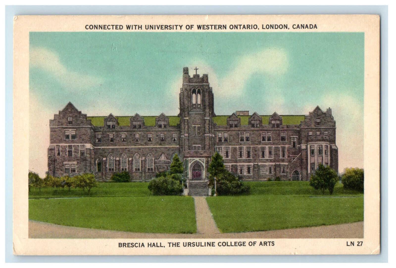 c1920s Connected with University of Western Ontario London Canada Postcard