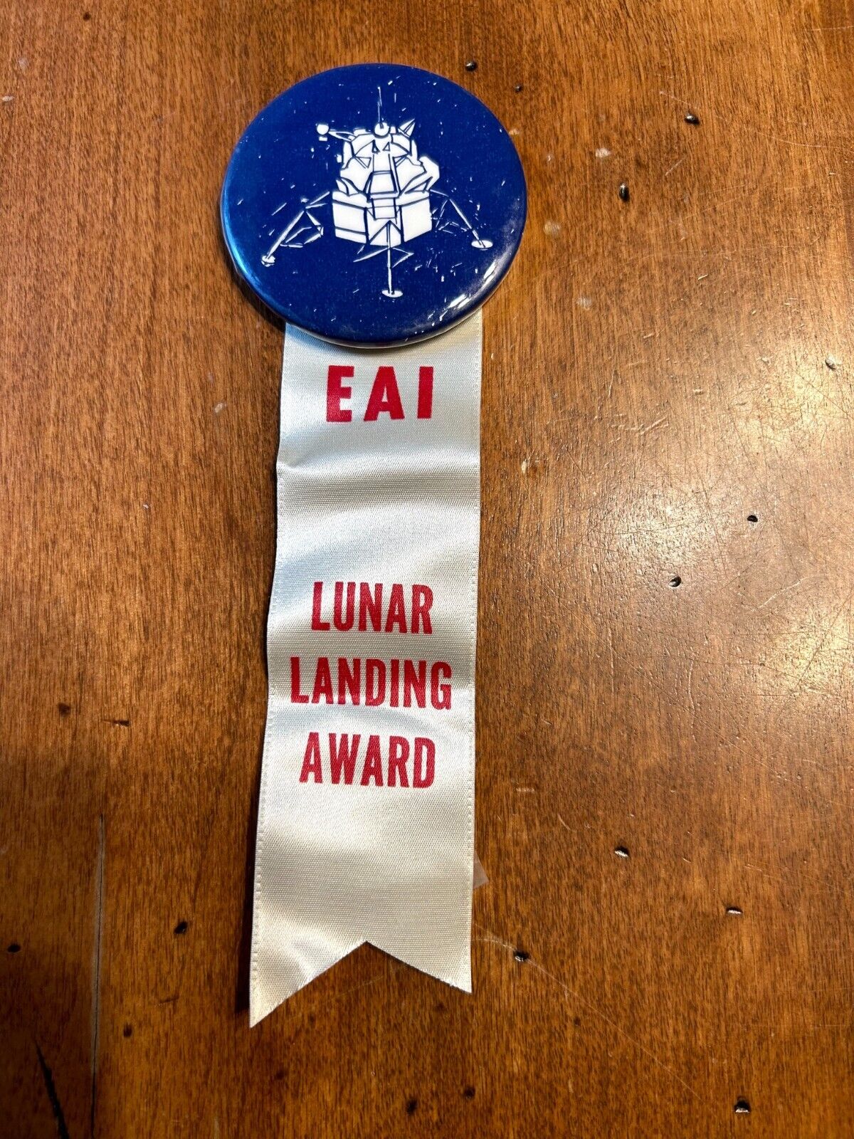 Vintage EAI Lunar Landing Award Pinback Ribbon APOLLO NASA RARE
