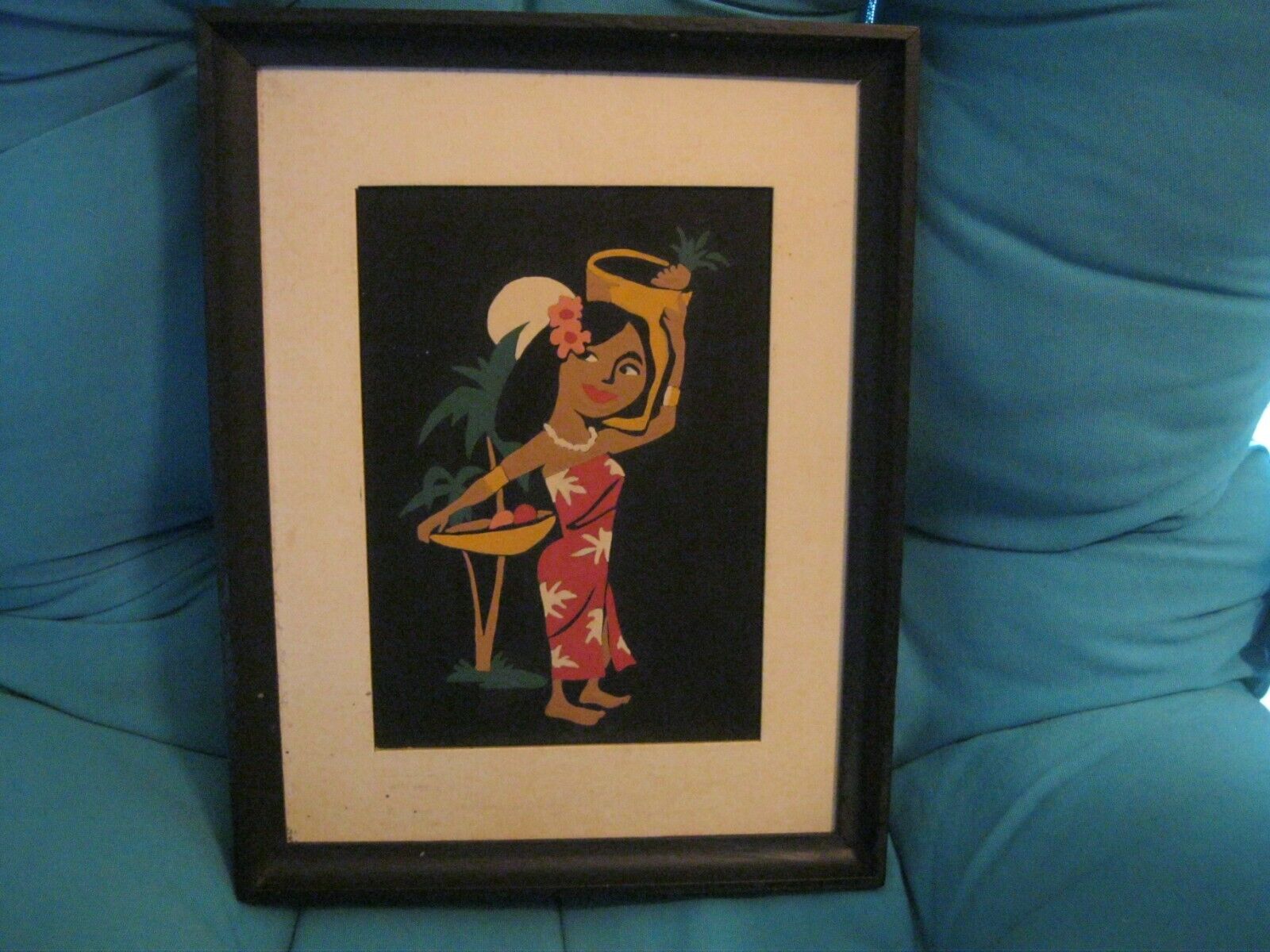 HAWAIIAN DANCE VINTAGE 1960s PAINT BY NUMBERS FRAMED