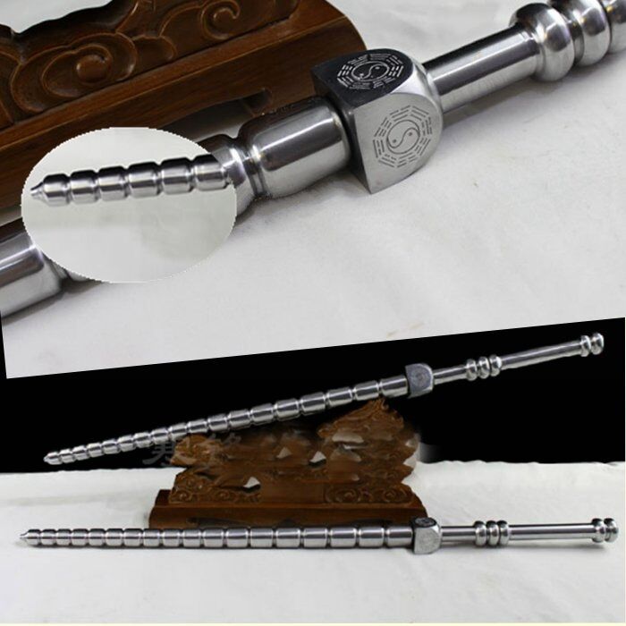 Chinese Hand Forge Cold Weapon Stainless Steel Double Iron Mace Steel Mace #0615
