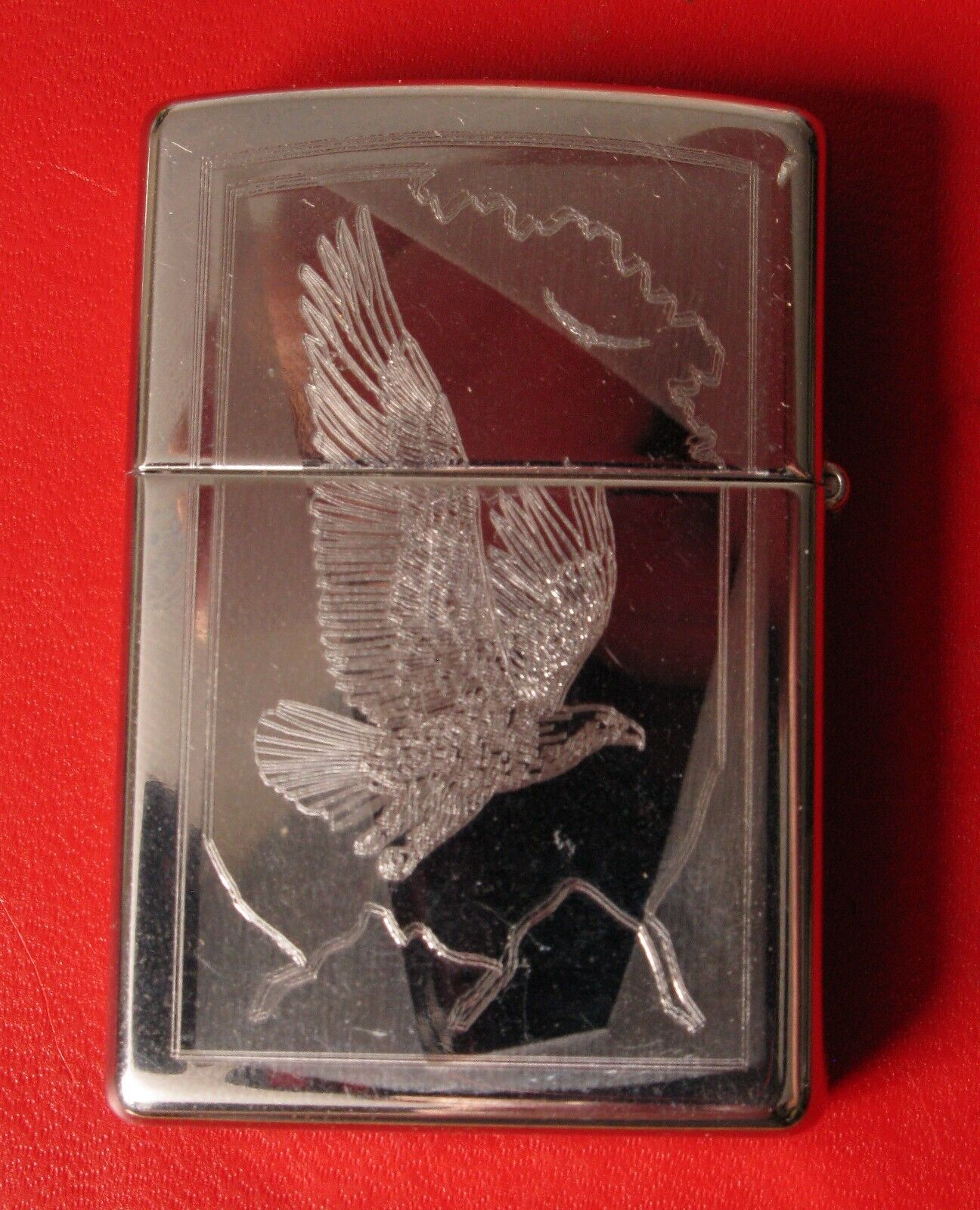 VINTAGE ZIPPO CIGARETTE LIGHTER ENGRAVED EAGLE BEER IS YUMMY CROSS CRUCIFIX 