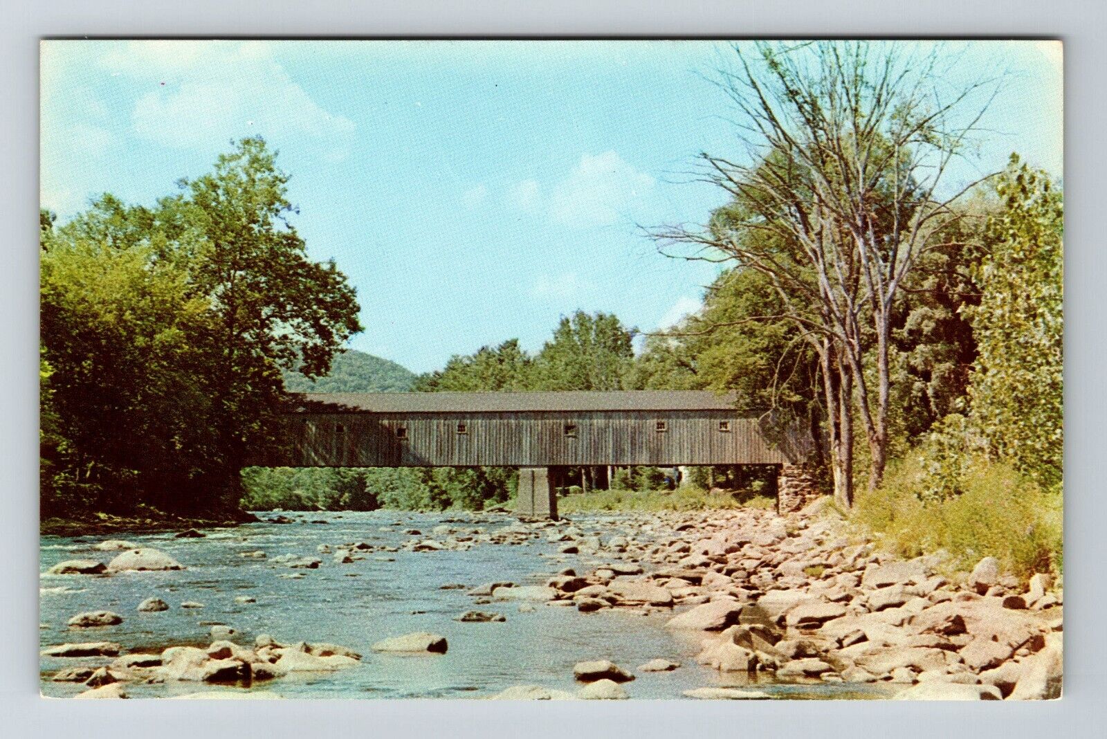 West Cornwall CT-Connecticut, Scenic View Covered Bridge, Vintage Postcard