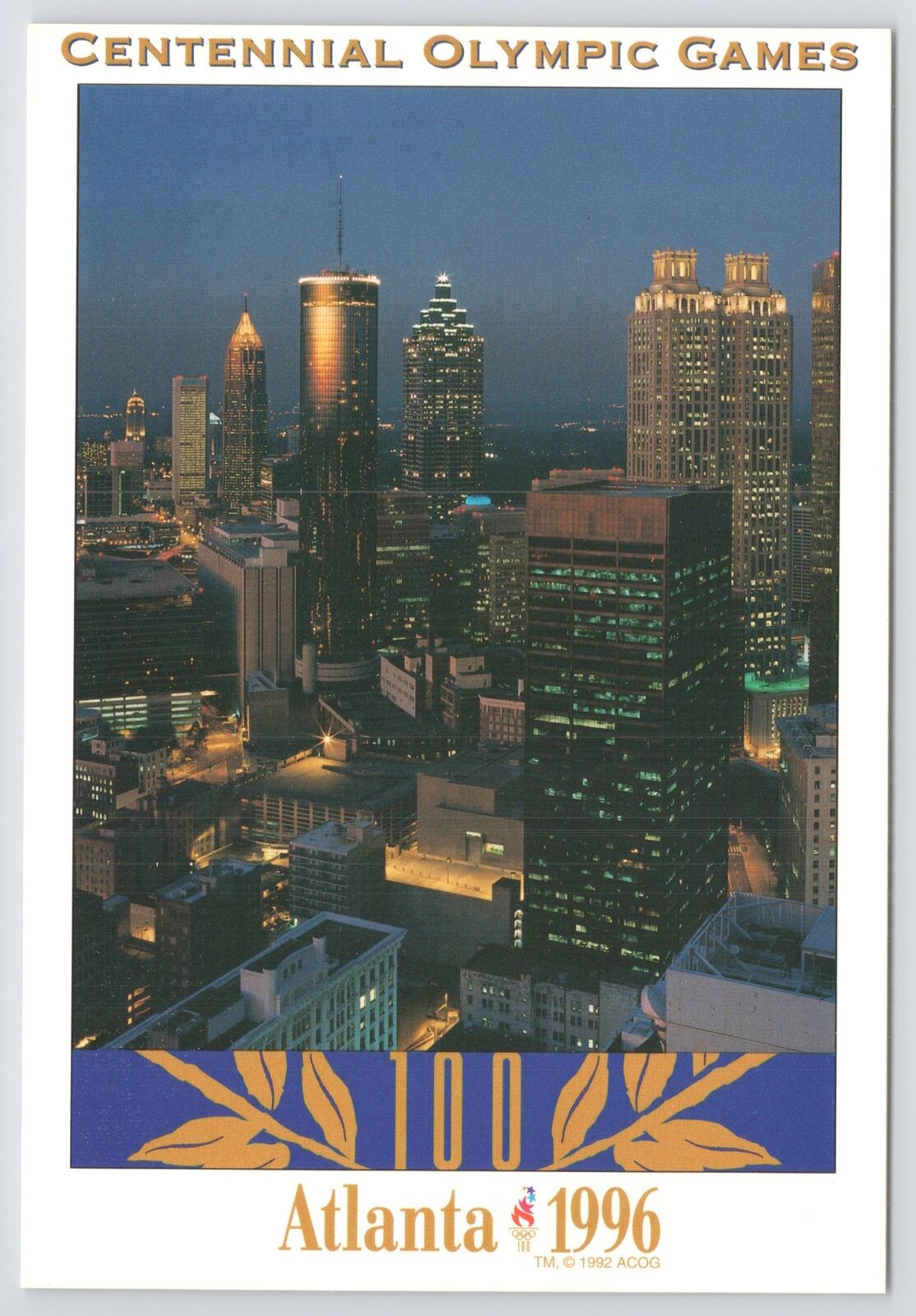 Sports~Atlanta GA 1996 Centennial Olympic Games~City At Night~Continental PC