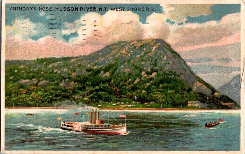 Postcard Anthony\'s Nose Hudson River NY New York West Shore R.R. 1937      K-514