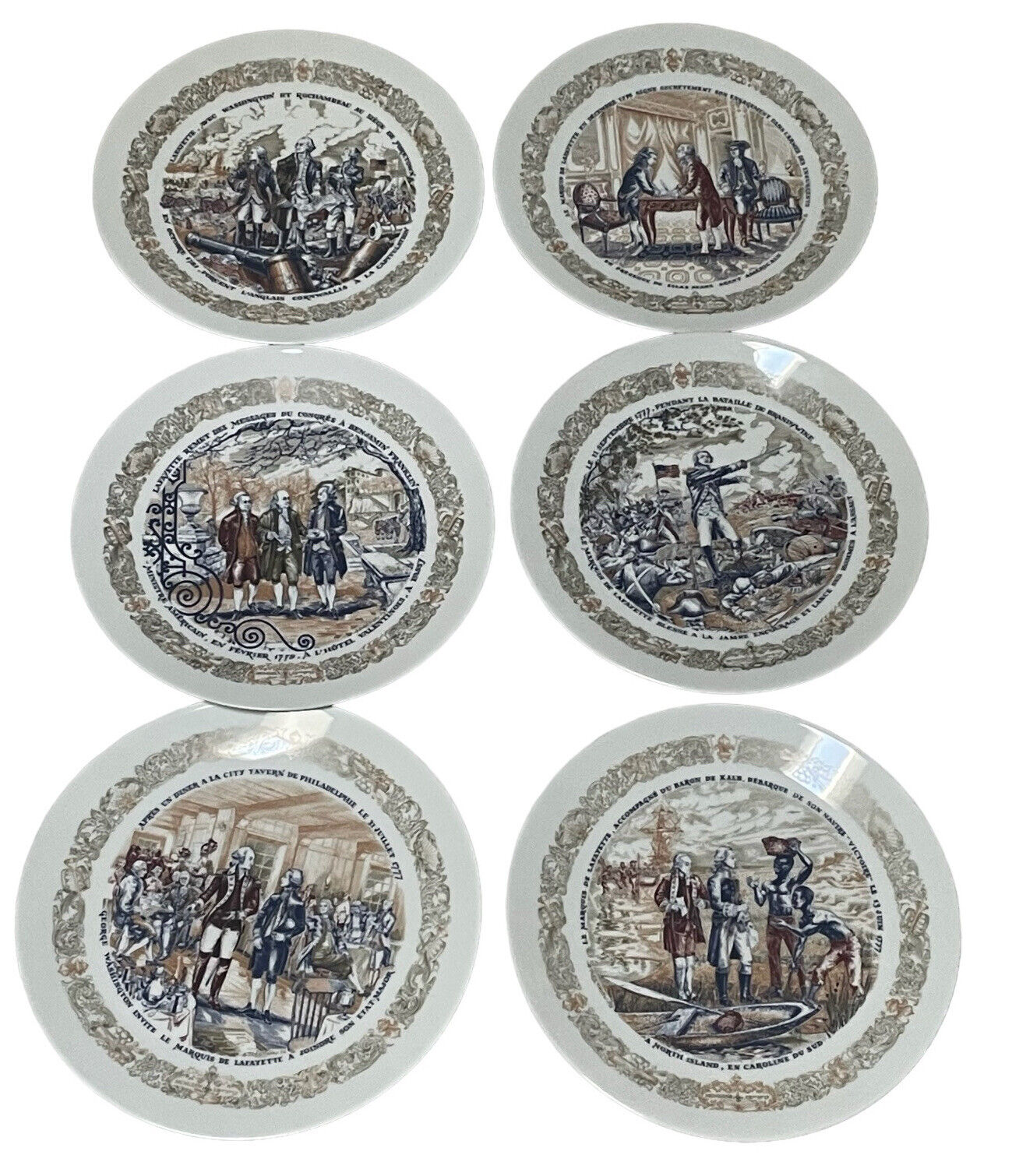 D'Arceau Limoges Lafayette Legacy American Revolutionary War Collector Plates 6