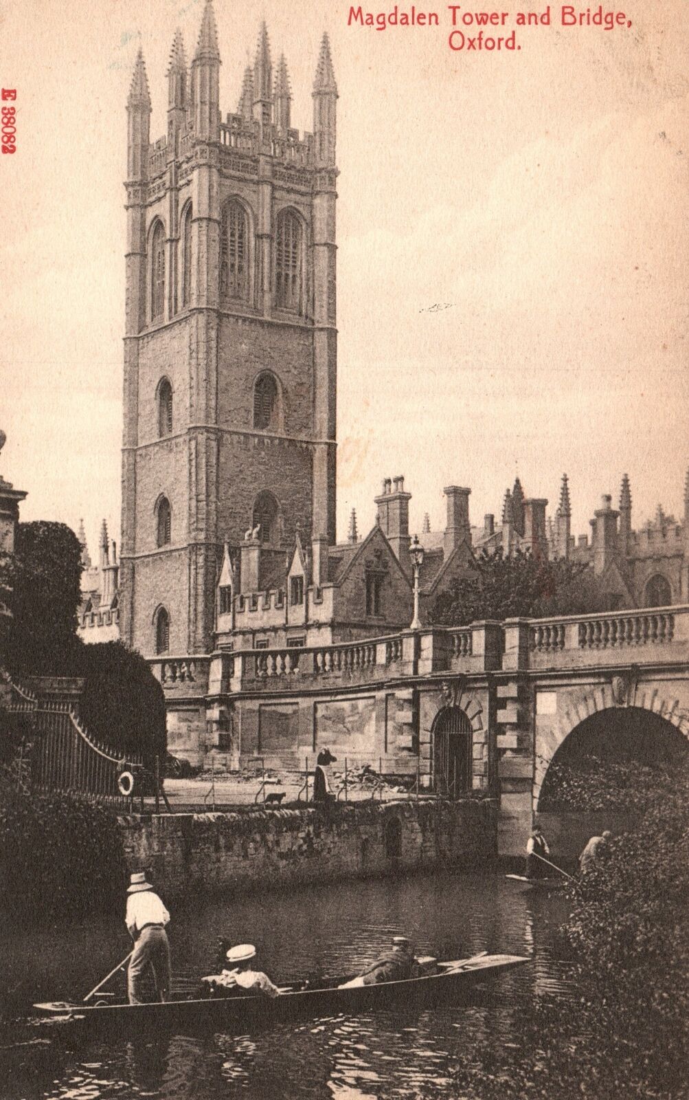 Vintage Postcard 1910\'s Magdalen Tower & Bridge Oxford UK