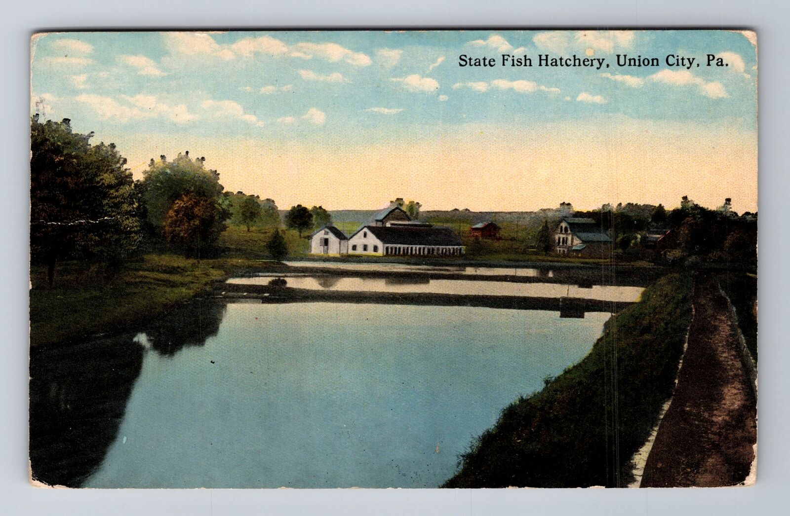 Union City PA-Pennsylvania, State Fish Hatchery, Antique Vintage c1916 Postcard