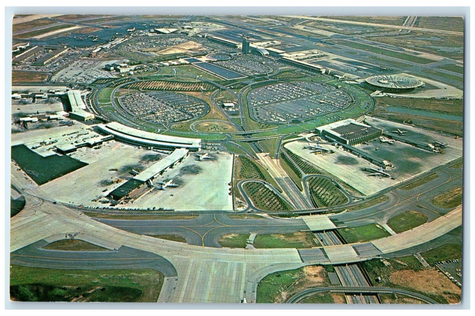 c1950's View JF Kennedy International Airport New York City New York Postcard