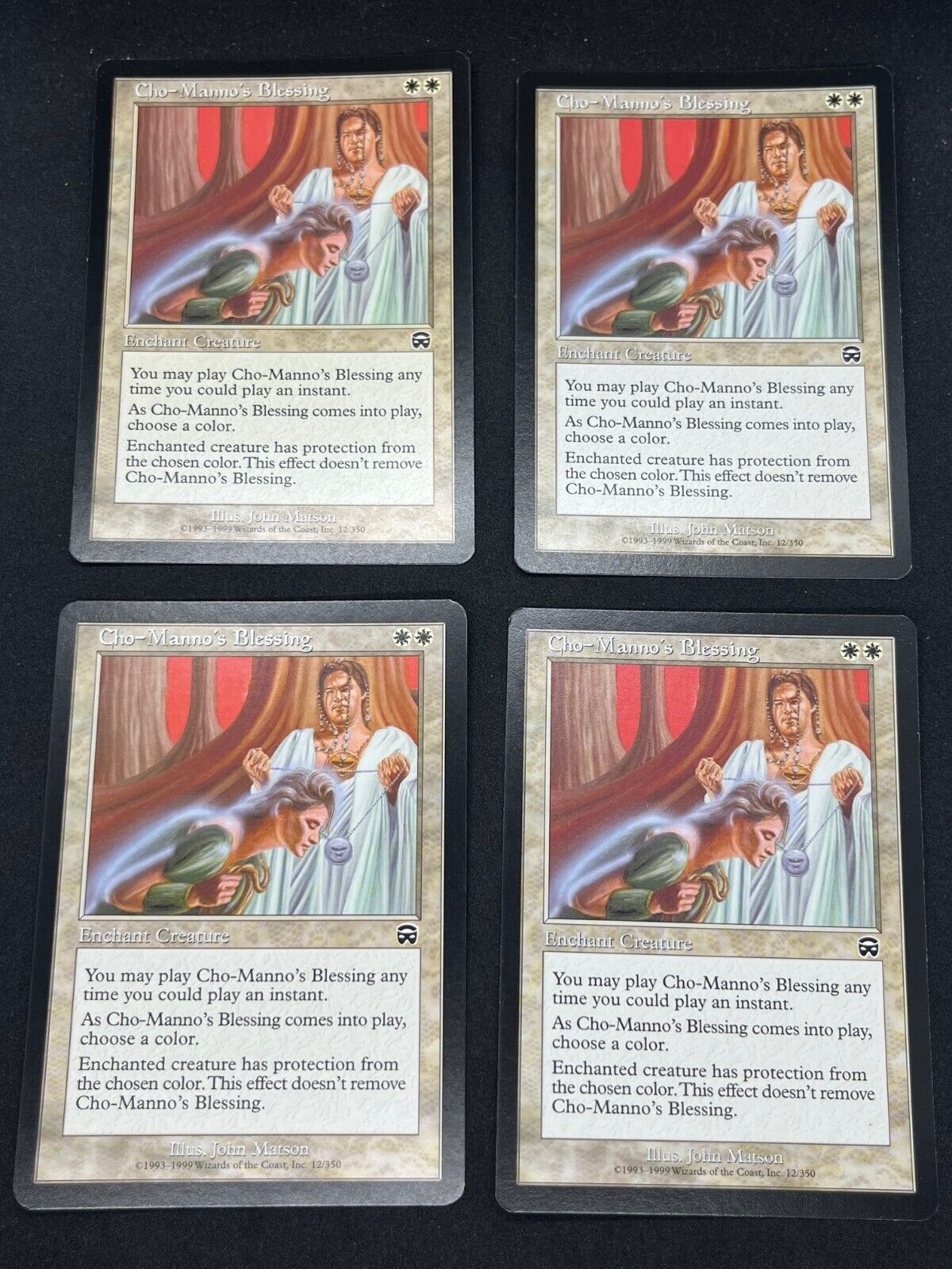 4 x Magic the Gathering MTG Cho-Manno\'s Blessing White Mercadian Masques Common