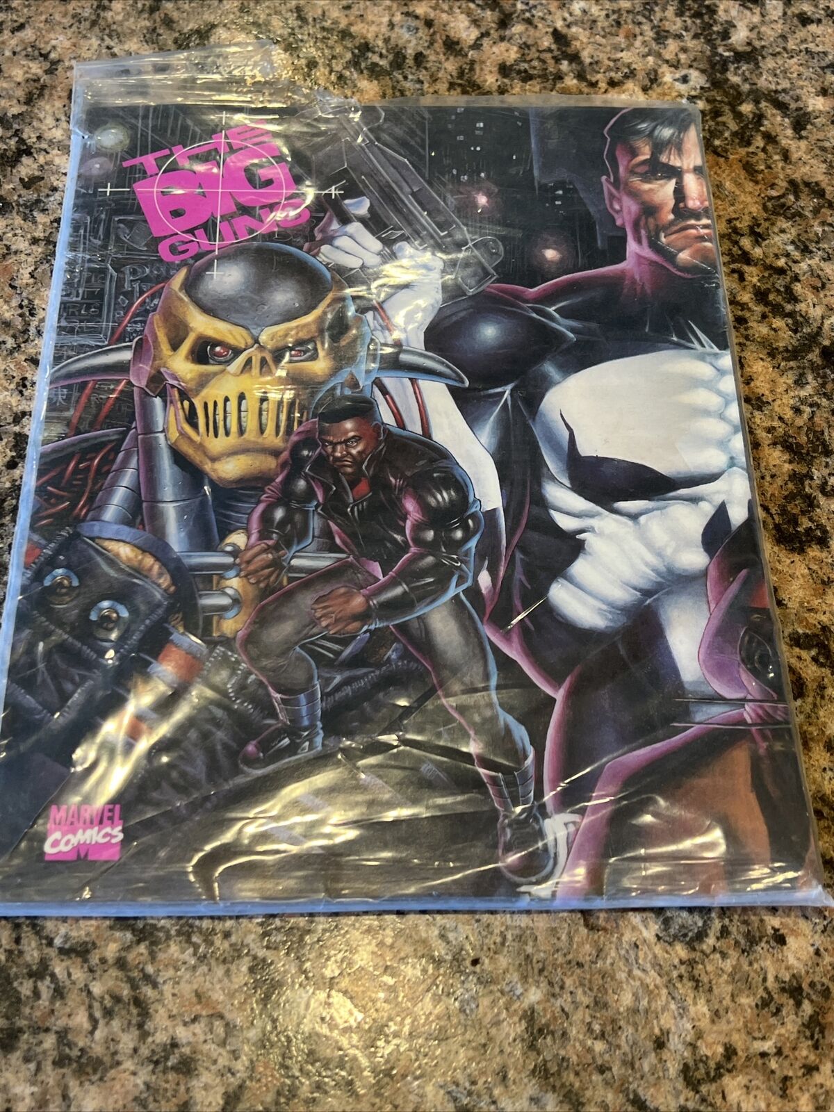 Big Guns mini poster / promo flyer Marvel 1992 Punisher Luke Cage Death\'s Head 