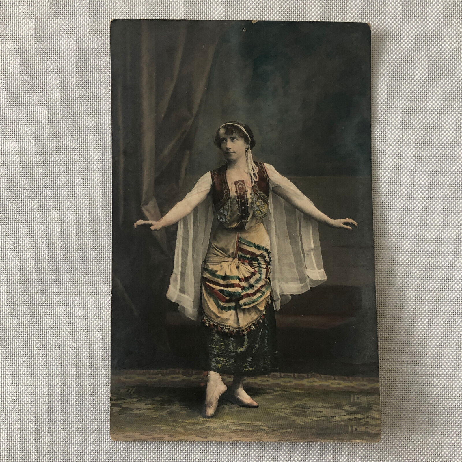 Circus Performer Dancer Antique Real Photo Postcard Post Card RPPC Hand Tinted