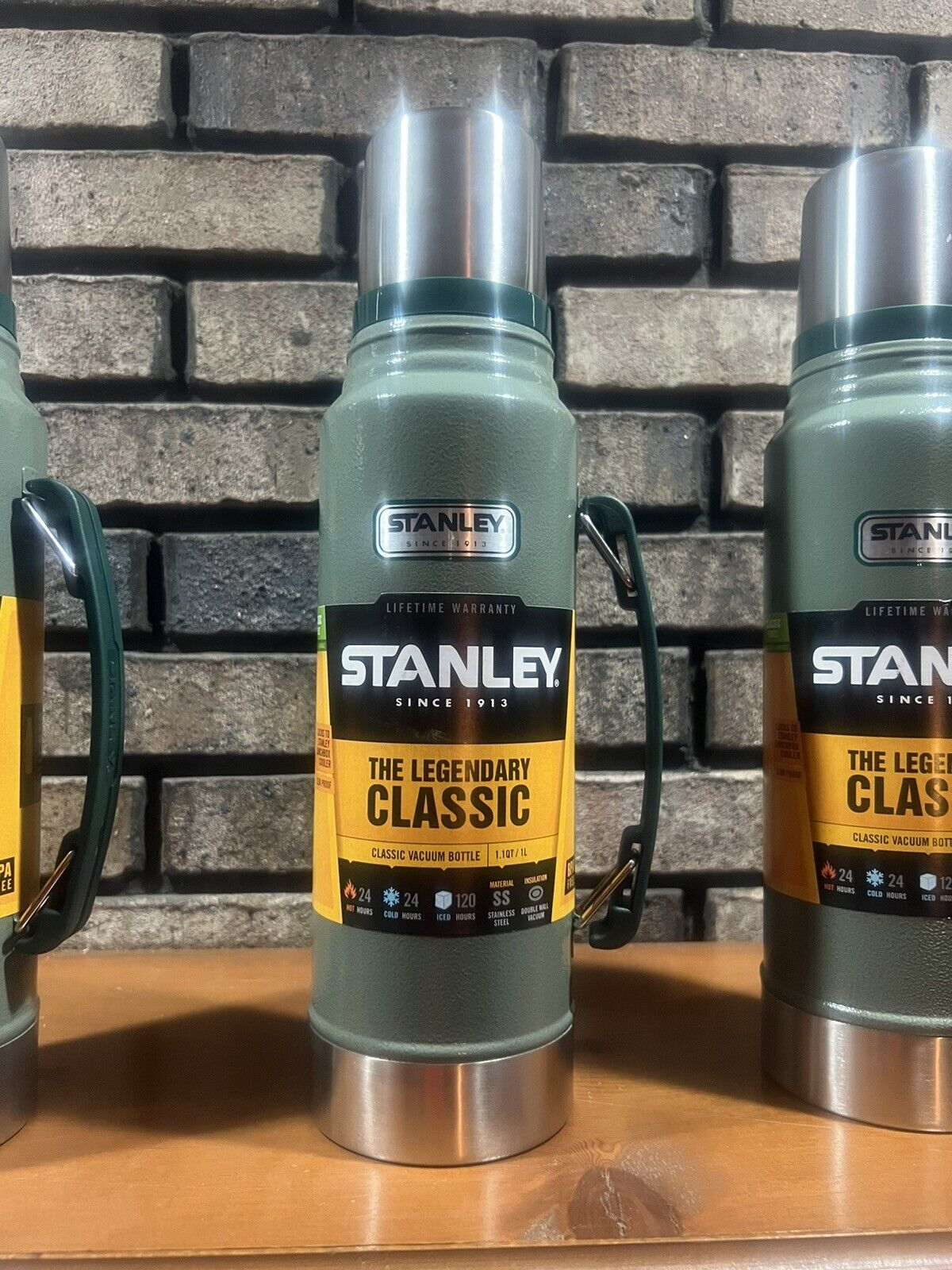 Vintage Stanley Vacuum Bottle Thermos Green 1.1qt With Cup Clean