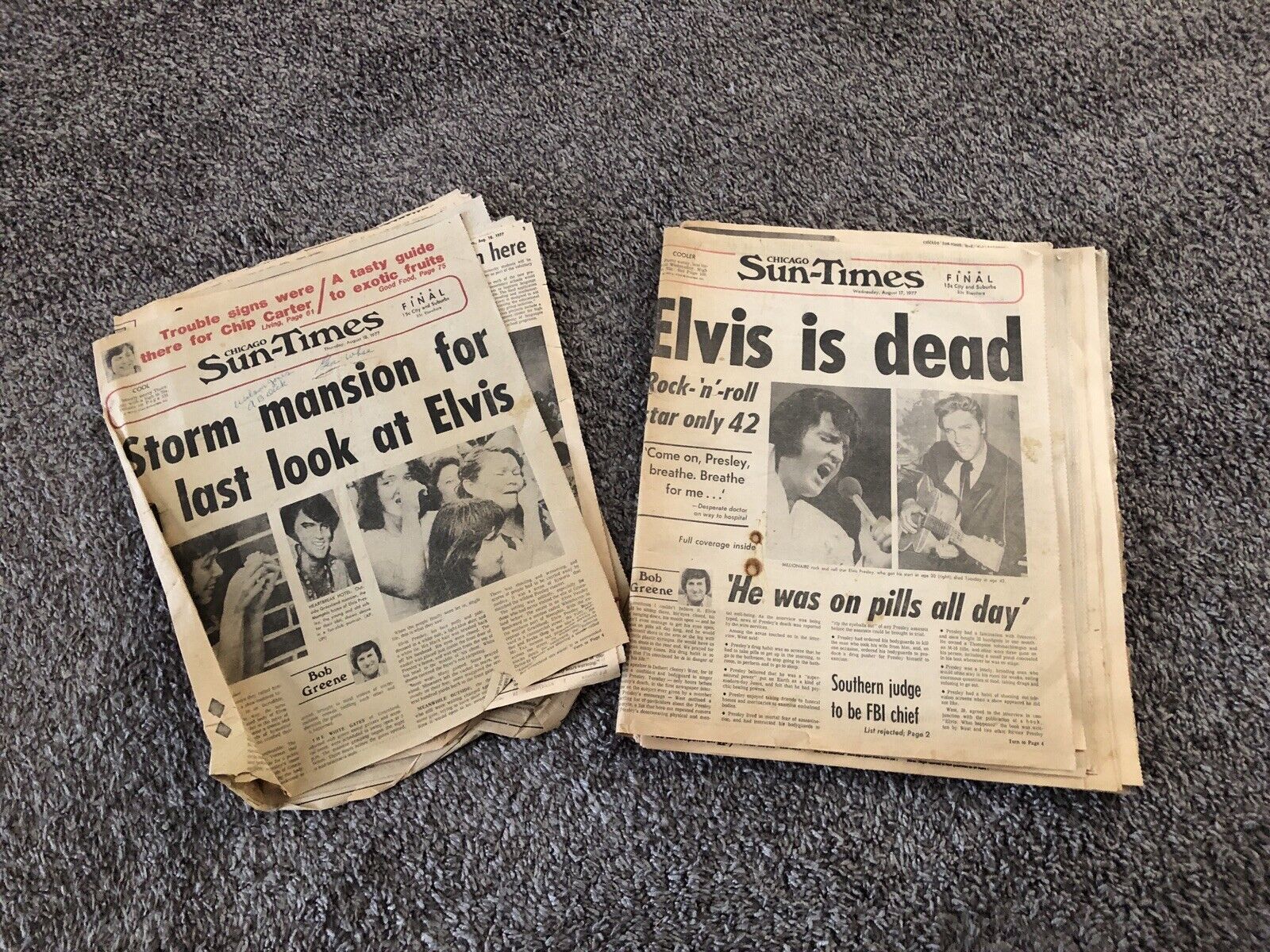 Elvis Presley dead Aug 17th 1977 ￼original newspaper